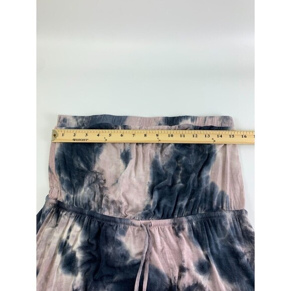 VENUS Strapless Maxi Dress Pink Blue Tie Dye Drawstring Waist Jersey Women Large - Picture 8 of 12